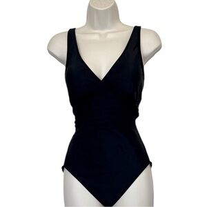 Aqua Green One Piece Swimsuit, Waist Detail, Color Black, Size Medium, NWOT